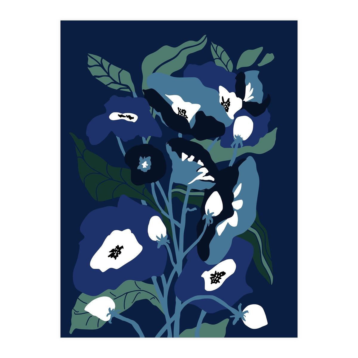 Garden Flowers at night (Print Only)