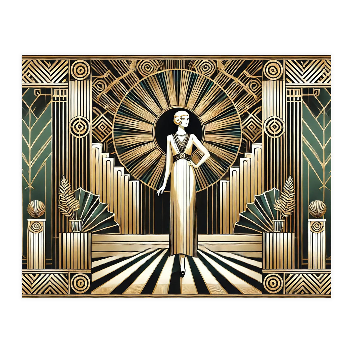 Golden Twenties Flair In Art Deco (Print Only)