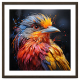 Vibrant Bird With Colorful Splatter Paint thumbnail