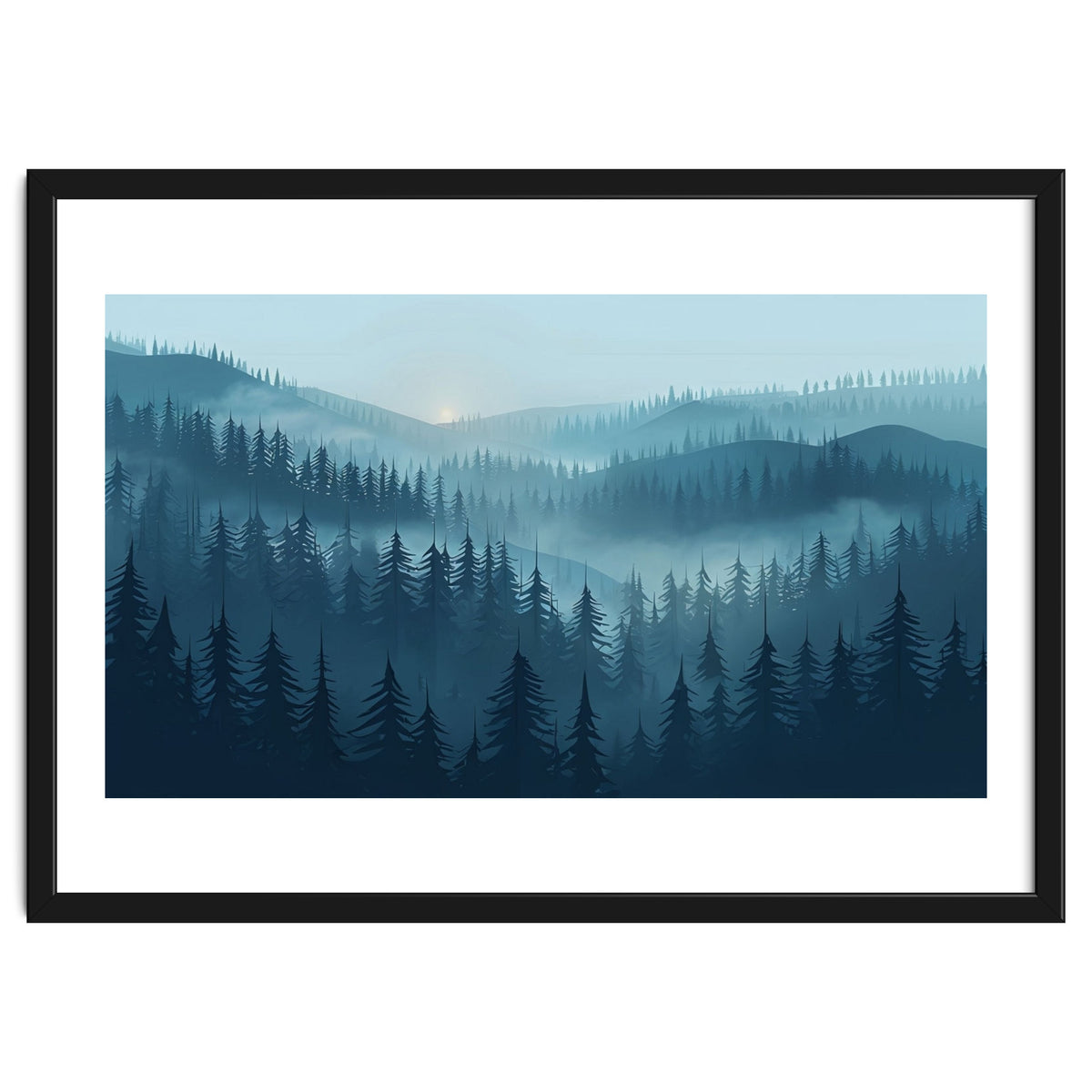 Misty Evergreen Forest: Moody Atmospheric Landscape