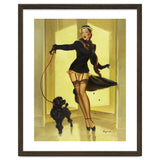 Pinup Girl In Black Dress On A Hall Experiencing Sudden Wind thumbnail