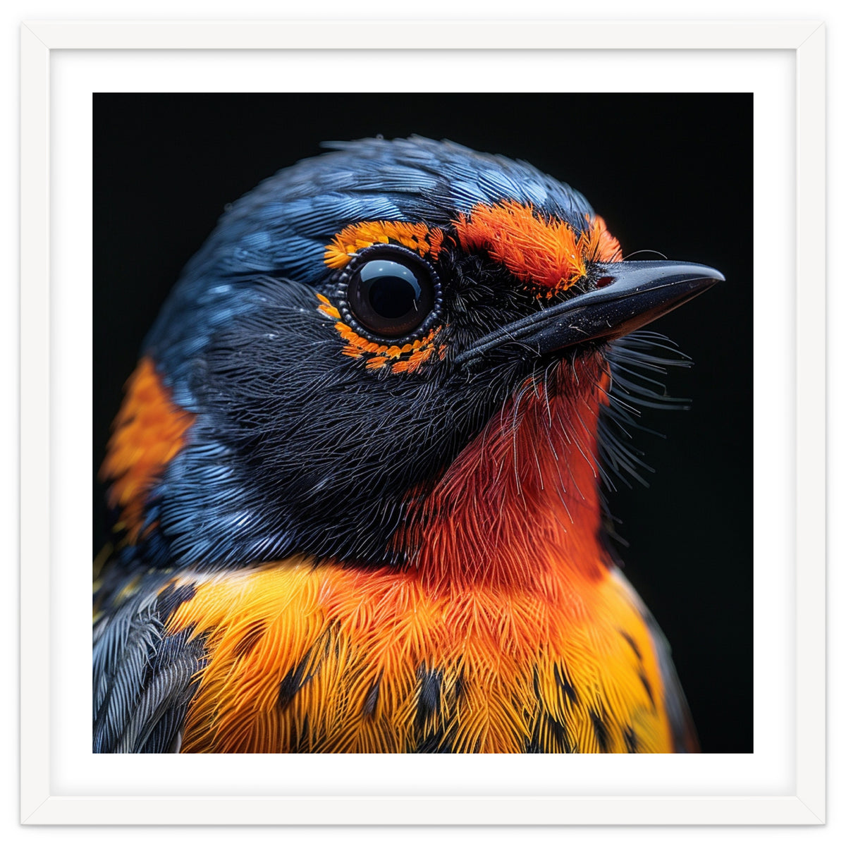 Vibrant Bird With Orange And Blue Plumage