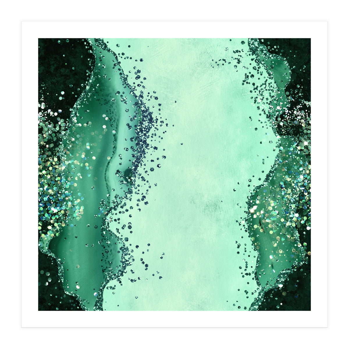 Emerald Glitter Agate Texture 01  (Print Only)