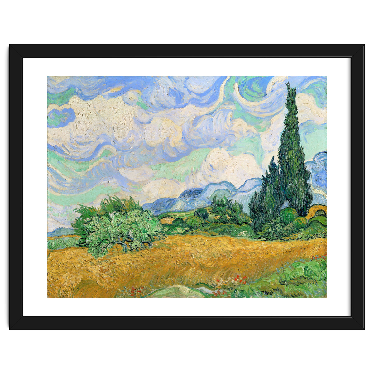 Wheat Field with Cypresses.