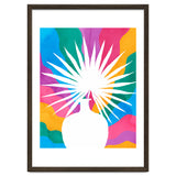 Fan Palm, Tropical Nature Botanical Colorful Watercolor, Abstract Jungle Rainbow Boho, Eclectic Plants Contemporary Modern thumbnail