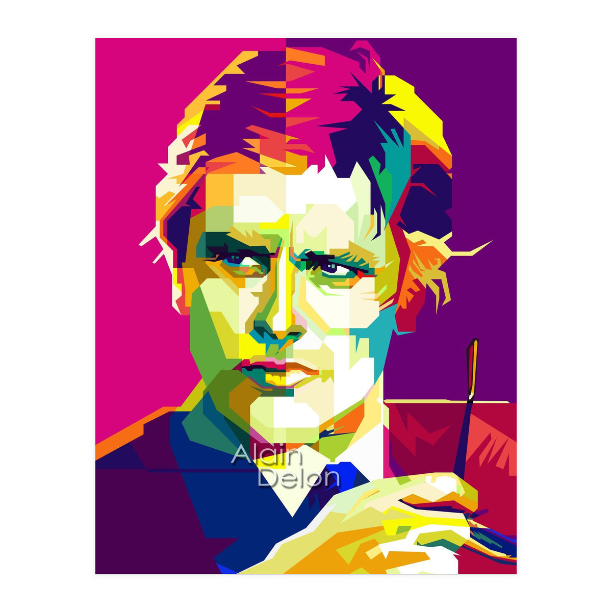 Alain Delon Retro Art WPAP (Print Only)