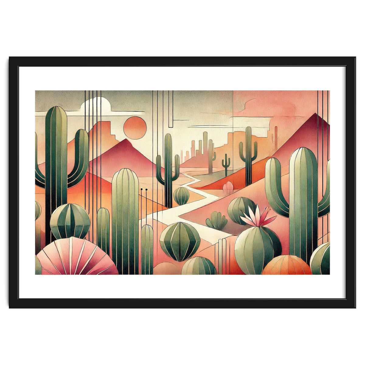 Art Deco Desert Cacti