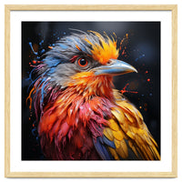 Vibrant Bird With Colorful Splatter Paint