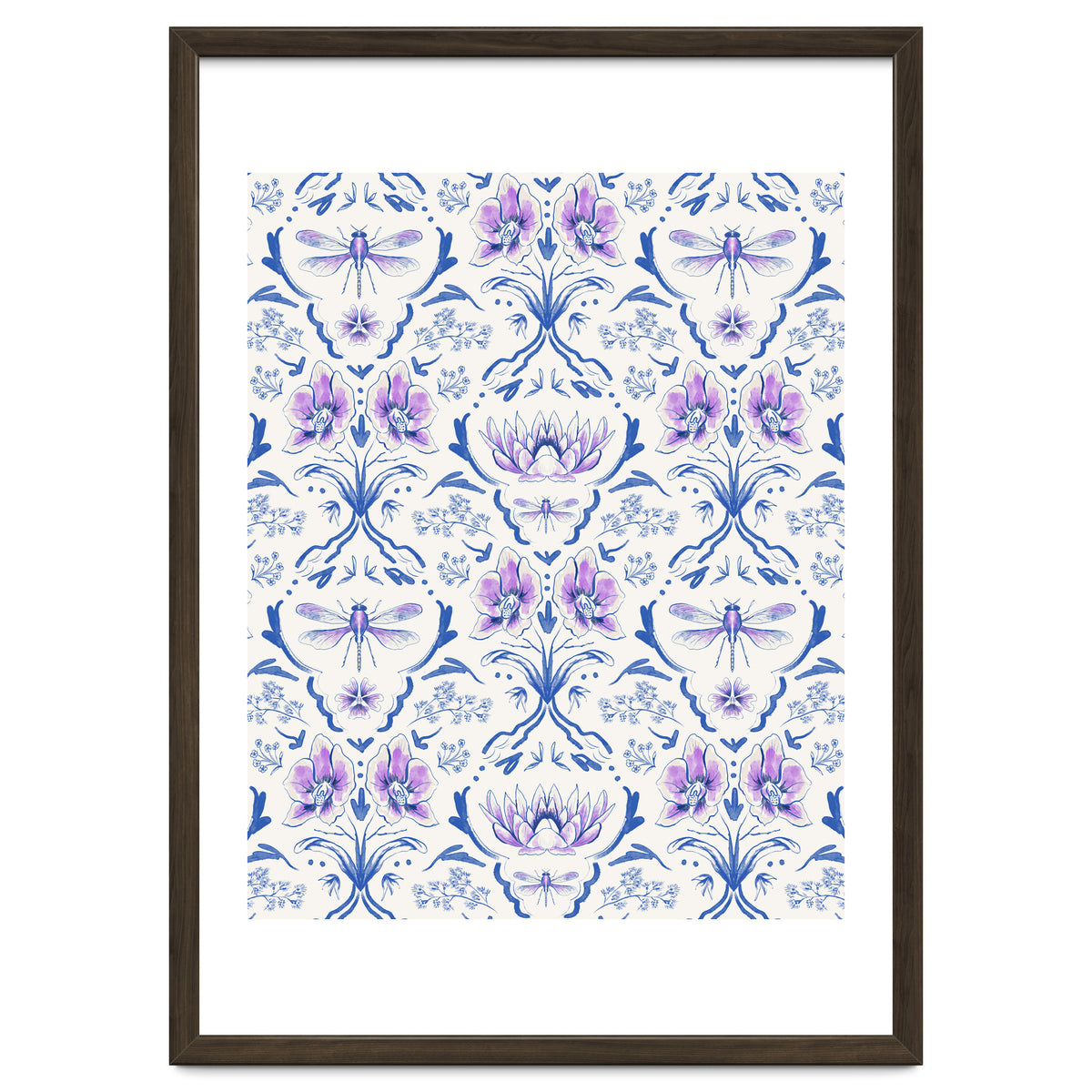 Bohemian Garden Blue Pattern