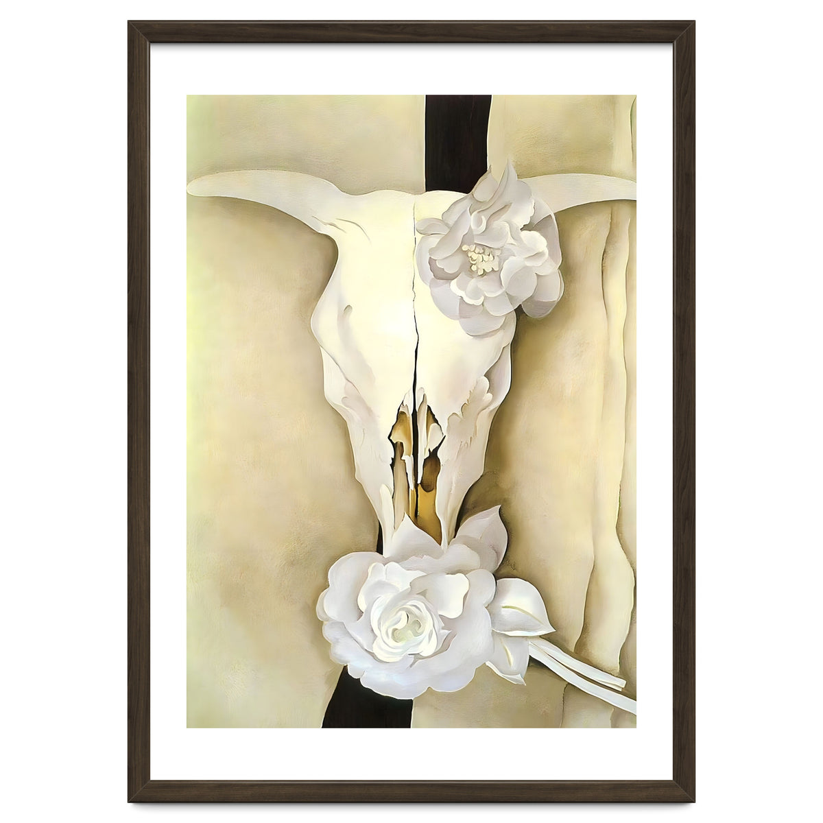 Georgia O’Keeffe – Cow’s Skull with Calico Roses (1931) | Iconic Southwestern Still Life with Desert Symbolism