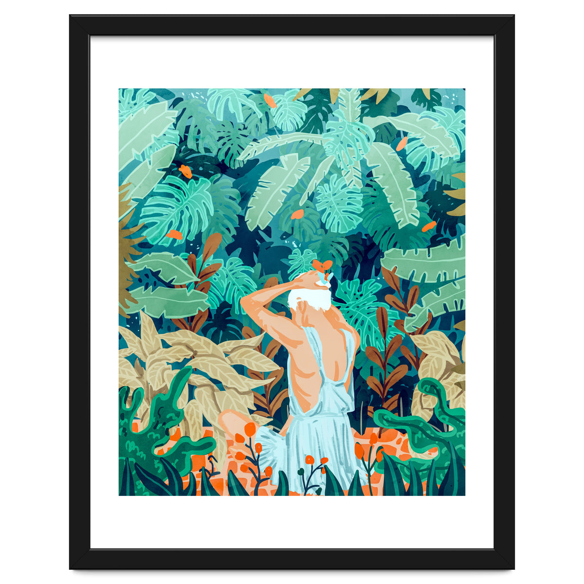 Backyard | Jungle Tropical Nature Painting | Botanical Plant Lady Banana Tree Garden Watercolor