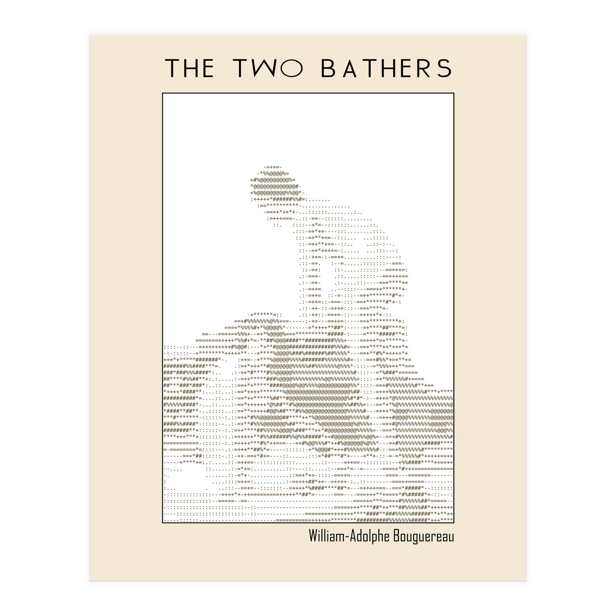 The two bathers (1884) – William-Adolphe Bouguereau (ascii art)  (Print Only)