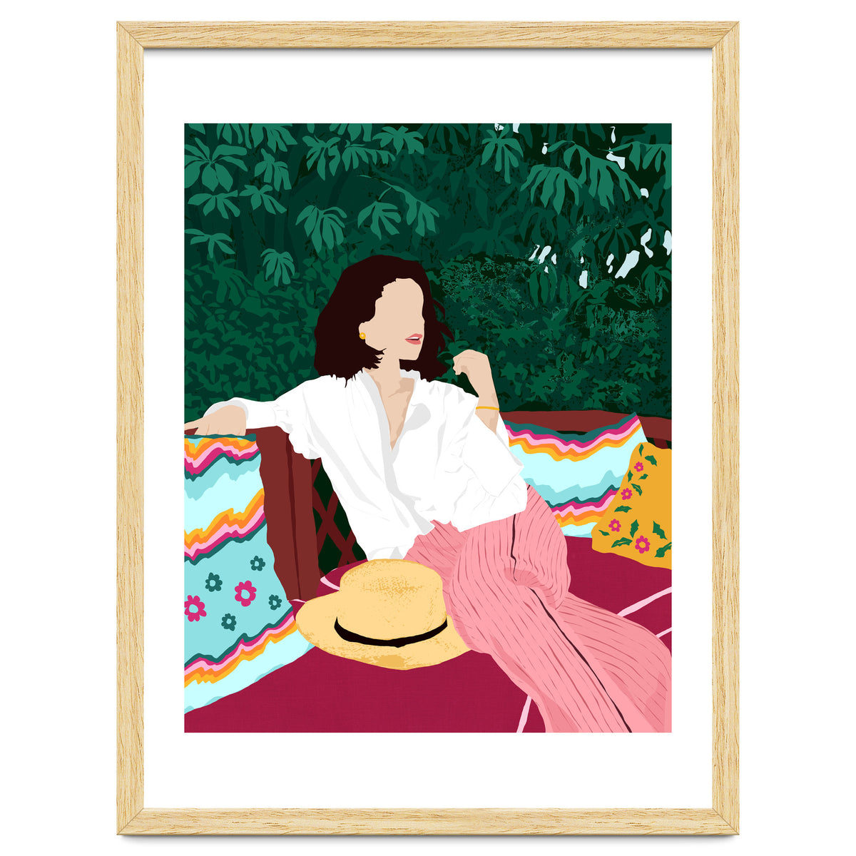 Bohemian Soul, Modern Boho Woman Decor Self Love, Self Care Portrait Fashion Patio Style Garden