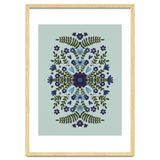 Flowers And Bows Blue And Green thumbnail