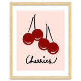 Cherries modern simple minimalistic red cute Fruit wall art thumbnail