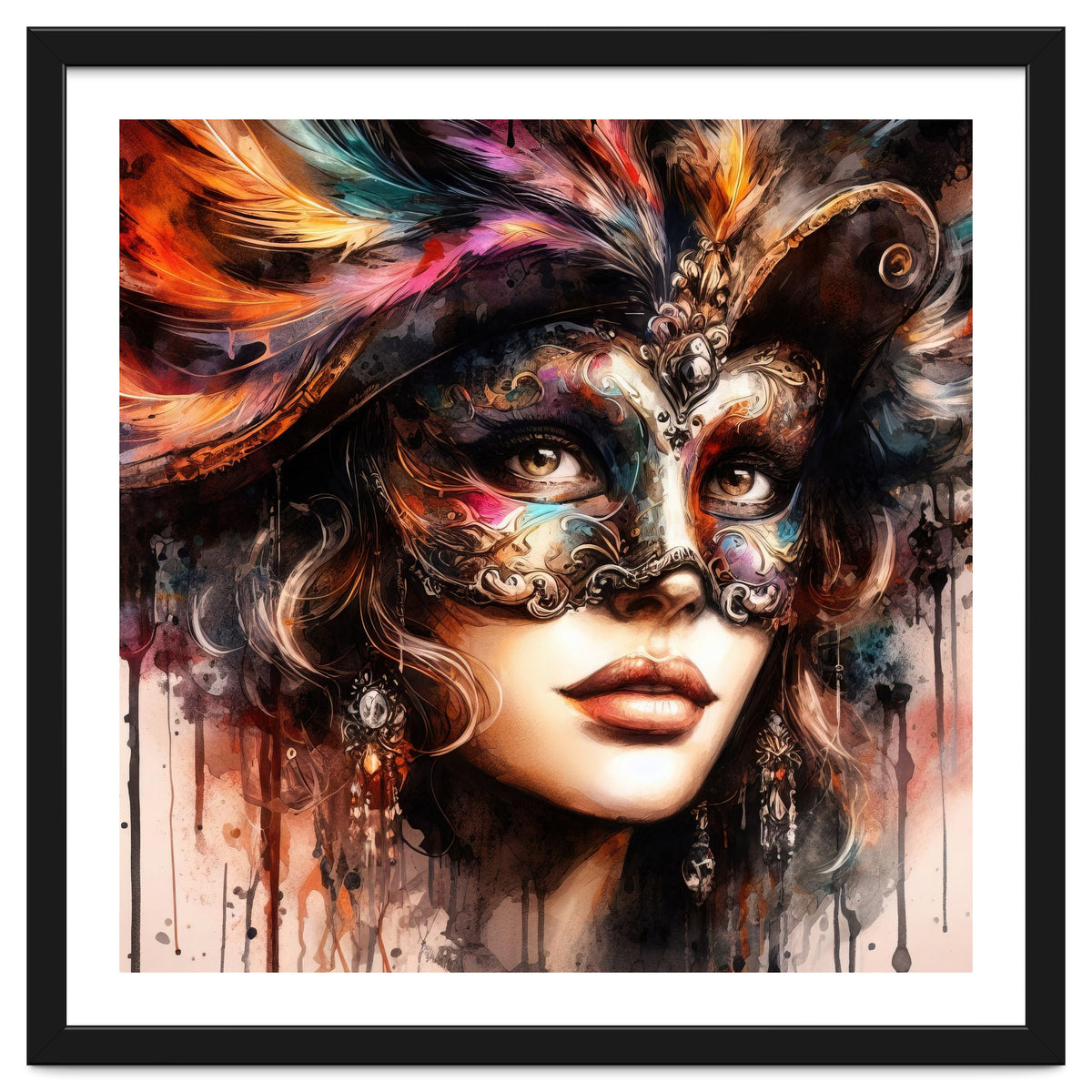 Watercolor Carnival Woman #6