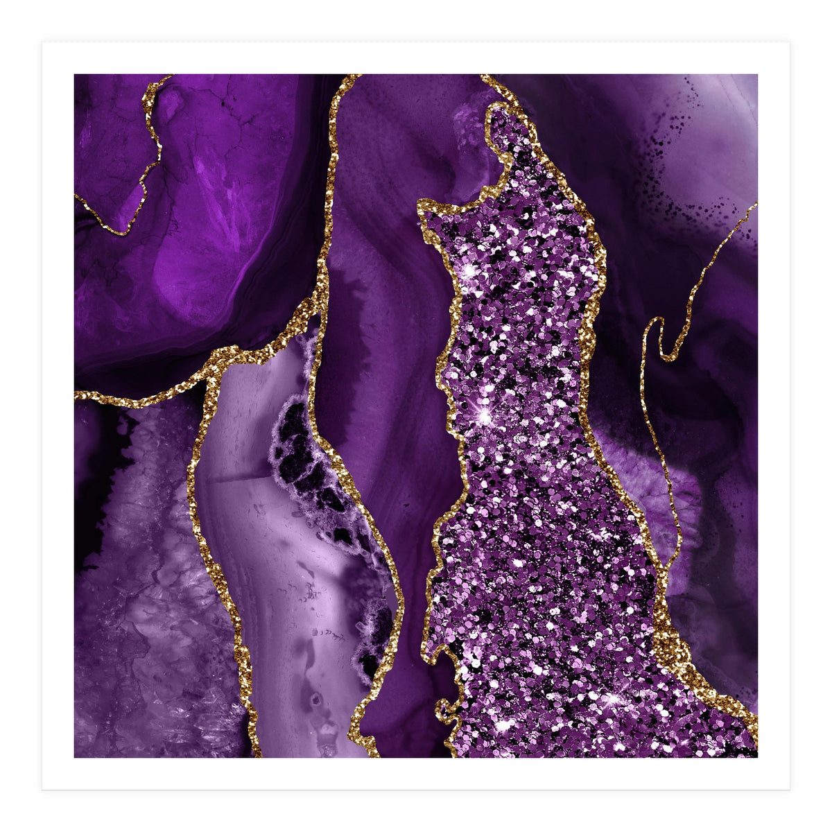 Agate Glitter Ocean Texture 04  (Print Only)