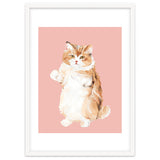 Ms Purrlington Handpainted fluffy cat oil painting thumbnail