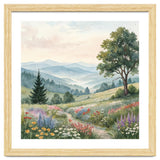 Serene Mountain Meadow Watercolor Landscape thumbnail