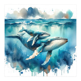 Mother And Calf Whales Watercolor (Print Only) thumbnail