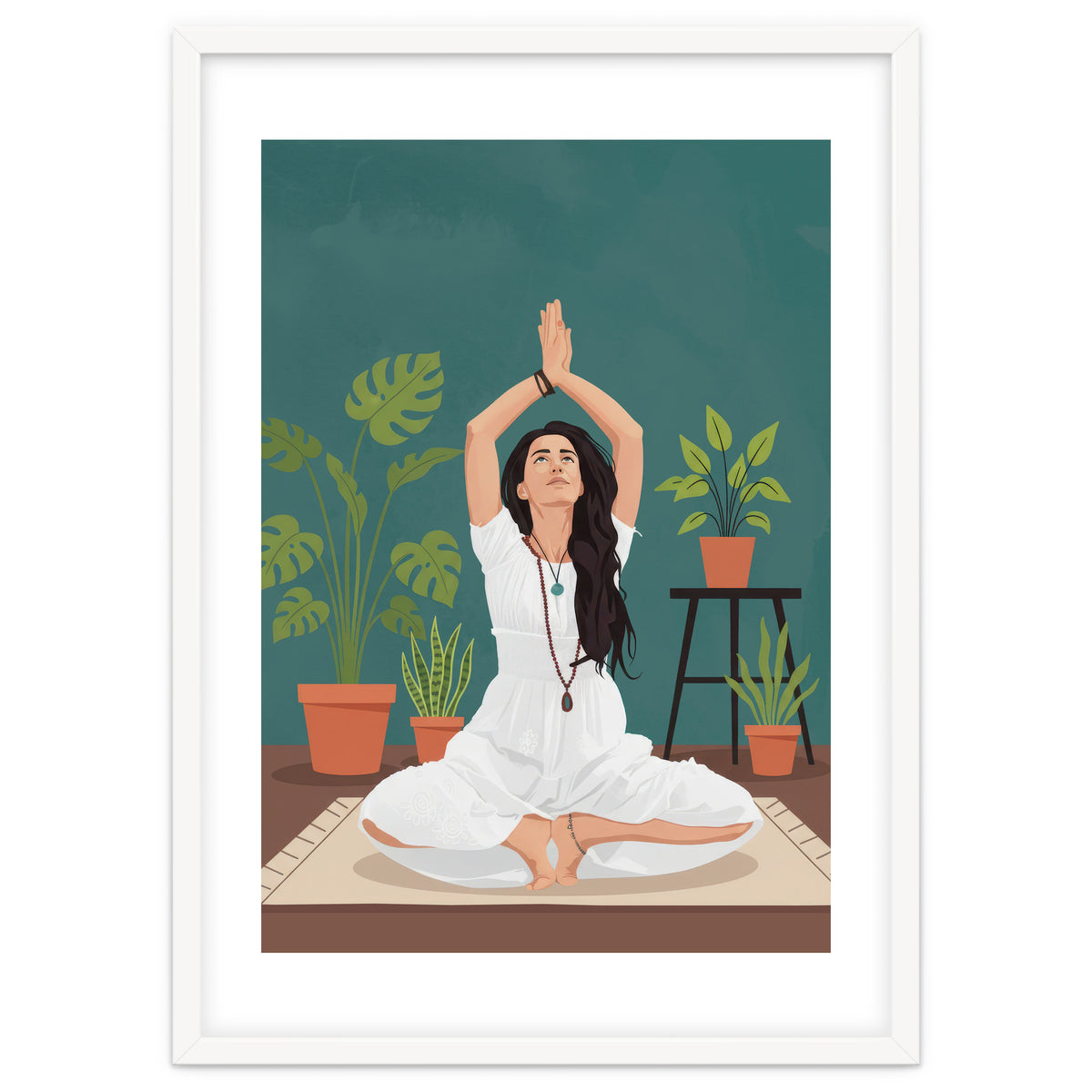 Serene Yoga Pose FitnessIllustration