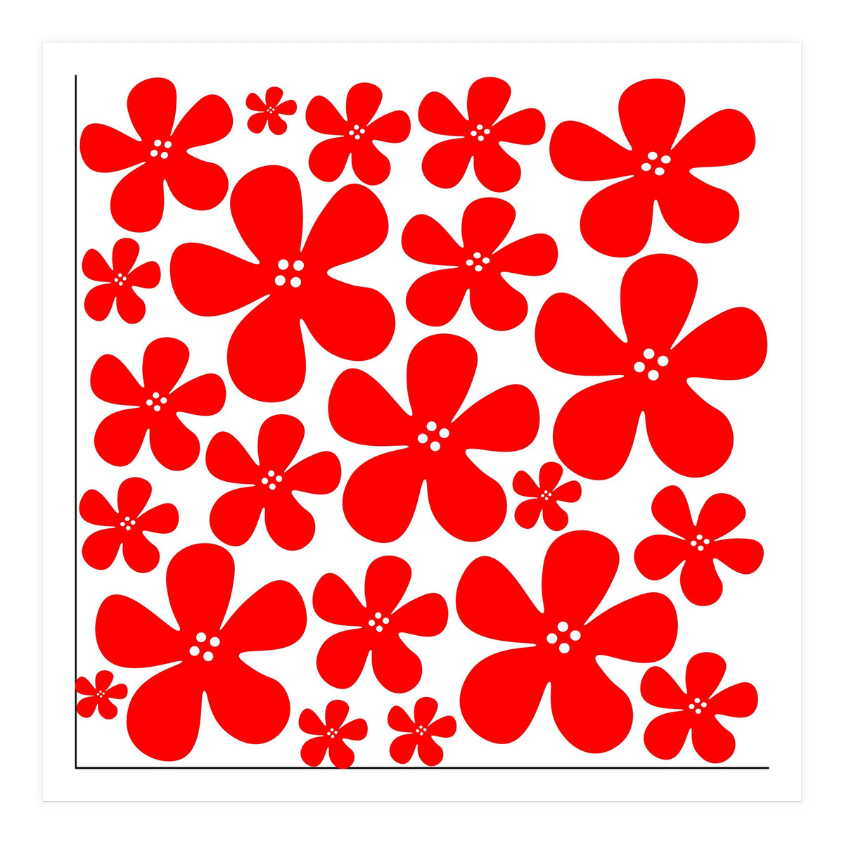Red Flowers Pattern (Print Only)
