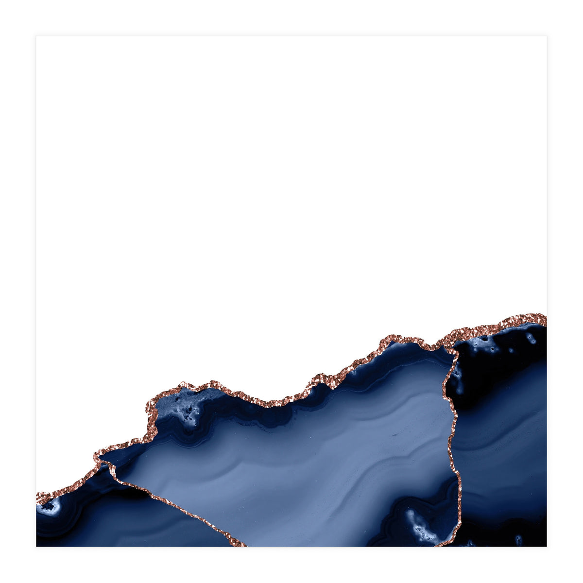 Navy & Rose Gold Agate Texture 23 (Print Only)