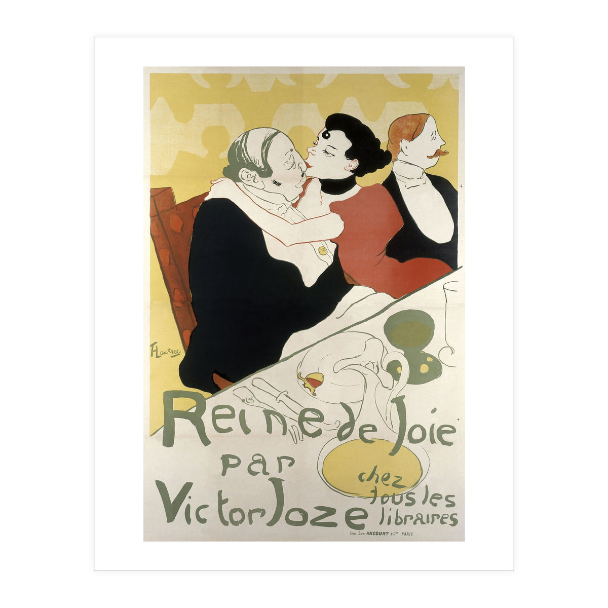 Henri de Toulouse-Lautrec: Poster for the novel Reine de joie, moeurs du demi-monde by Victor Joze. (Print Only)