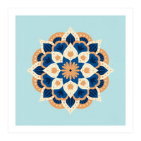 Mandala flower - orange and blue (Print Only)