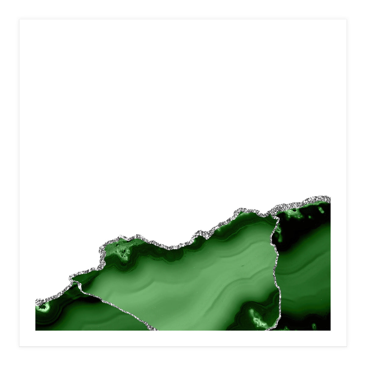 Green & Silver Agate Texture 09 (Print Only)