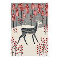 Fawn in a Winter Landscape (Print Only)