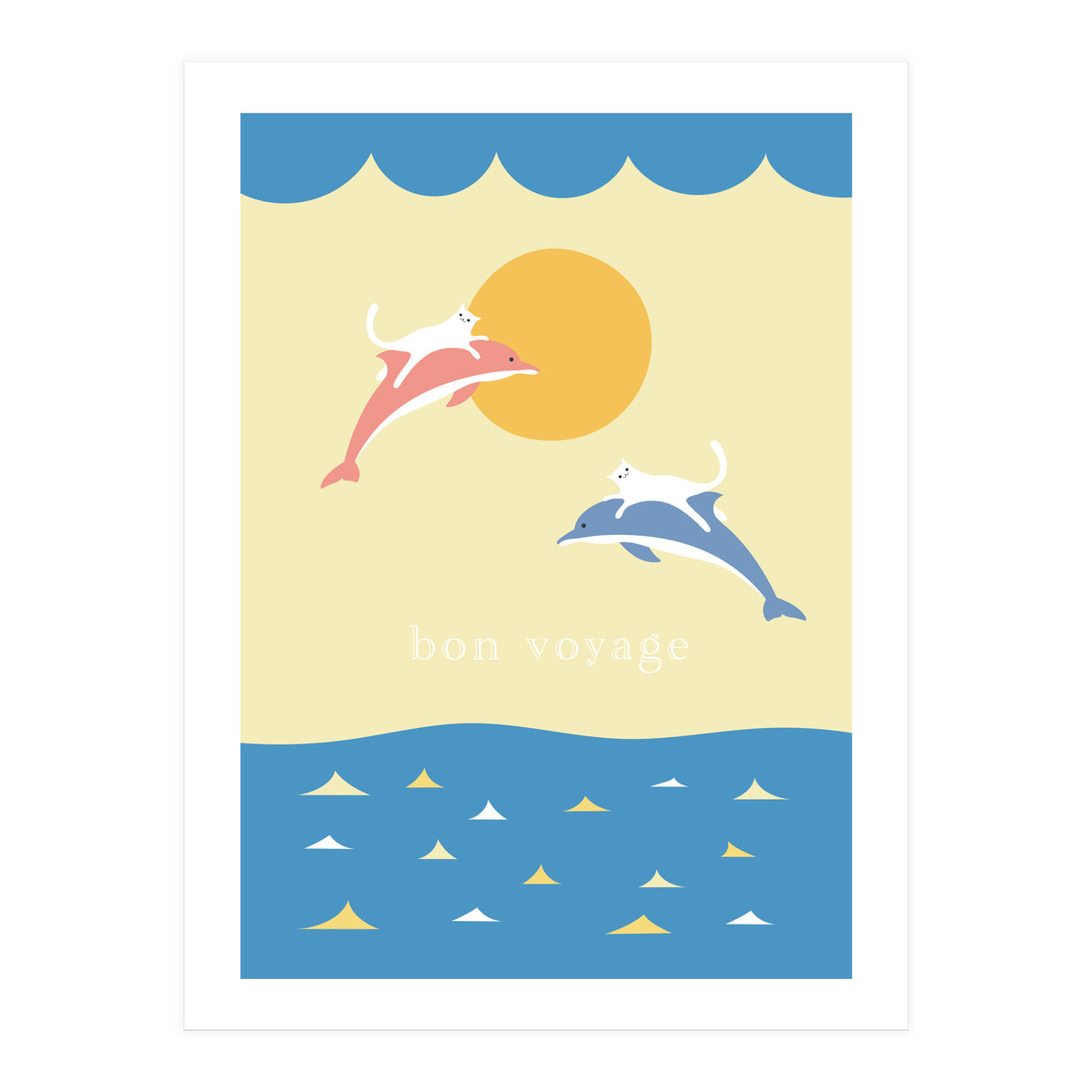 bon voyage - adventure cats and dolphins (Print Only)