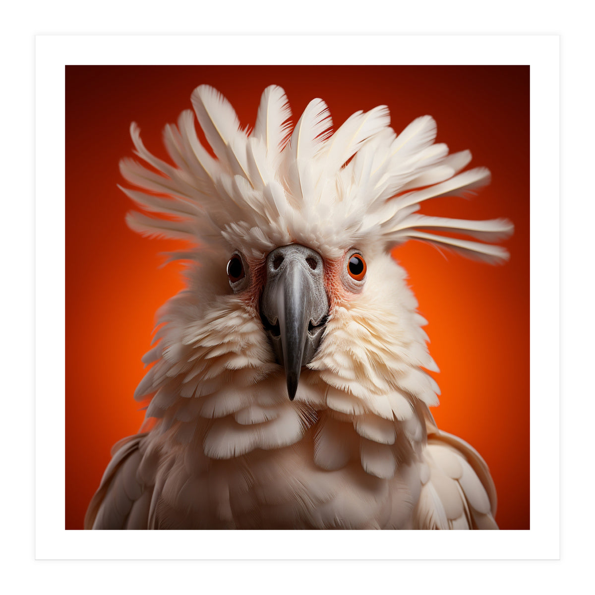 Close Up Portrait Of A White Cockatoo Parrot (Print Only)