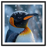 King Penguin Close Up In Snowy Environment thumbnail