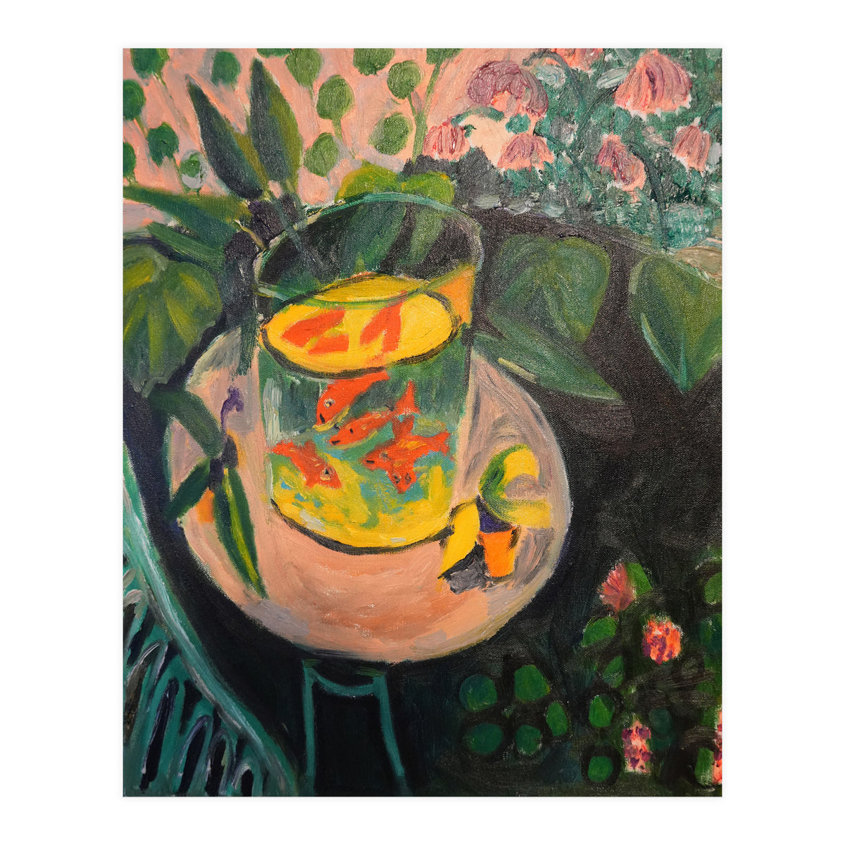 Still Life Fishes Oil Painting (Print Only)