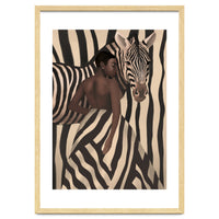 Woman And Zebra In Bold Stripes