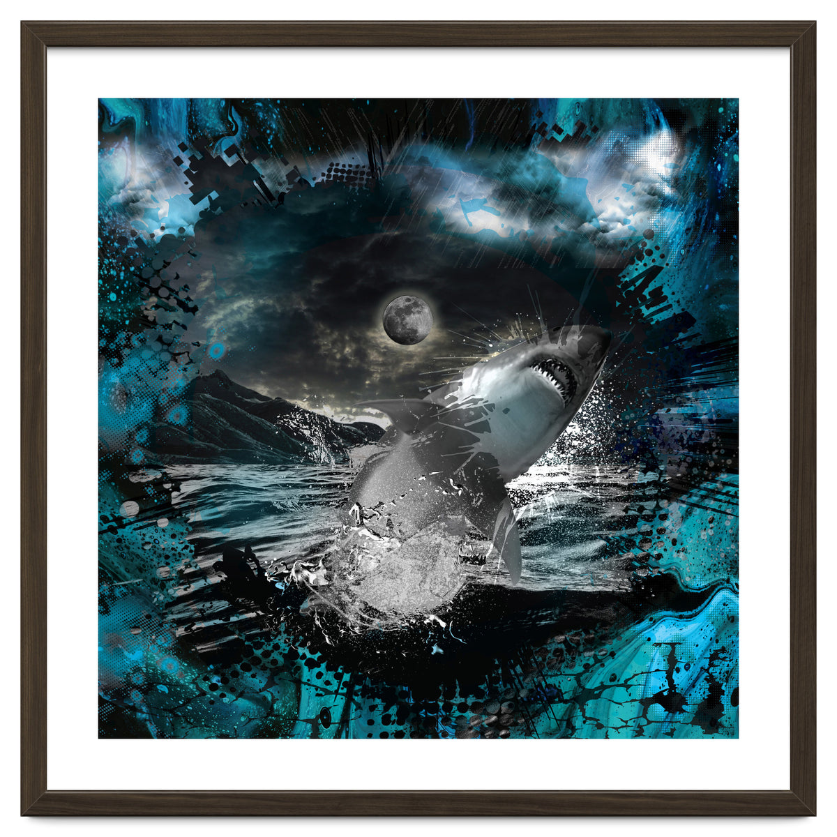 Shark Blue Moon Ocean Splash