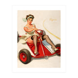 Pinup Sexy Girl On A Go Cart Car (Print Only) thumbnail