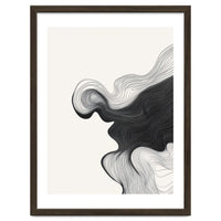 Abstract Black And White Wavy Lines Flowing Organic Shape