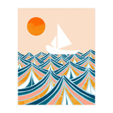 Set Sail, Ocean Boat Sailing Travel, Sea Cruise Summer Waves, Graphic Design Bohemian Modern Eclectic (Print Only) thumbnail
