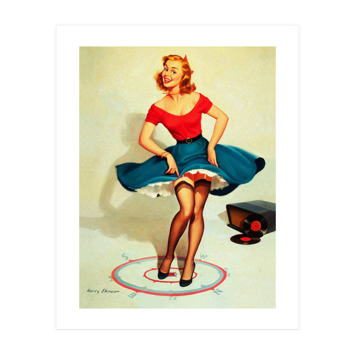 Pinup Dancing Girl (Print Only)