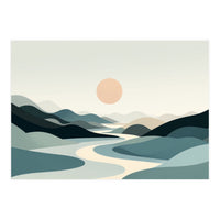 Serene Horizon: Minimalist Organic Landscape (Print Only)