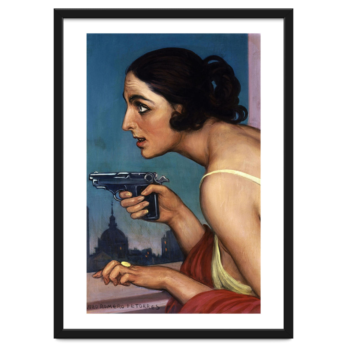 THE WOMAN OF THE GUN 1925-POSTER FOR THE SPANISH UNION OF EXPLOSIVES.