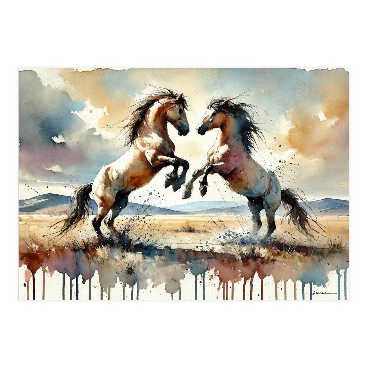 Rearing Horses (Print Only)