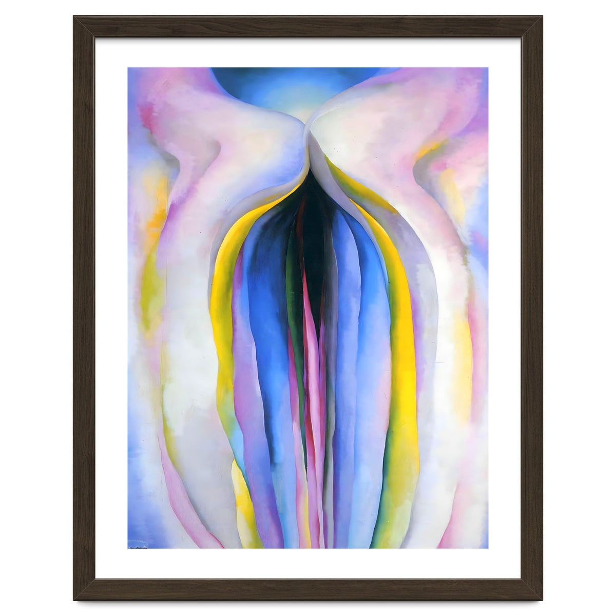 Georgia O’Keeffe – Grey Line with Black, Blue and Yellow (1923) | Elegant Abstract Modernist Composition with Bold Color Contrast