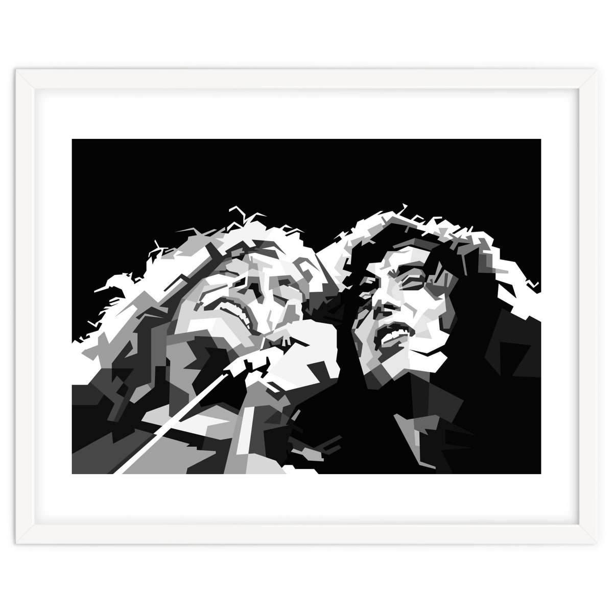 Robert Plant & Jimmy Page Black Illustration