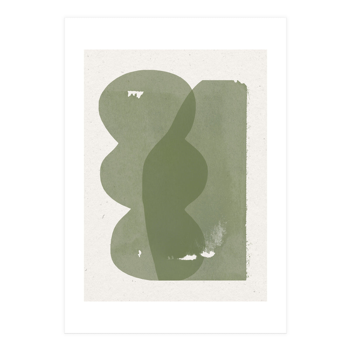 GREEN WATERCOLOR SHAPES NO.1  (Print Only)