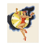 Pinup Girl Celebrating New Year (Print Only) thumbnail