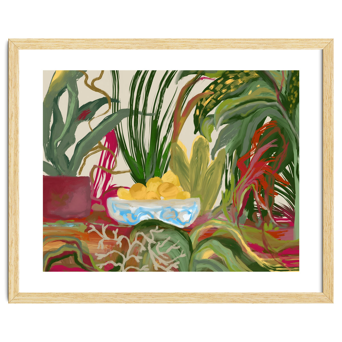 Tropical Table of Lemons still life expressionism oil