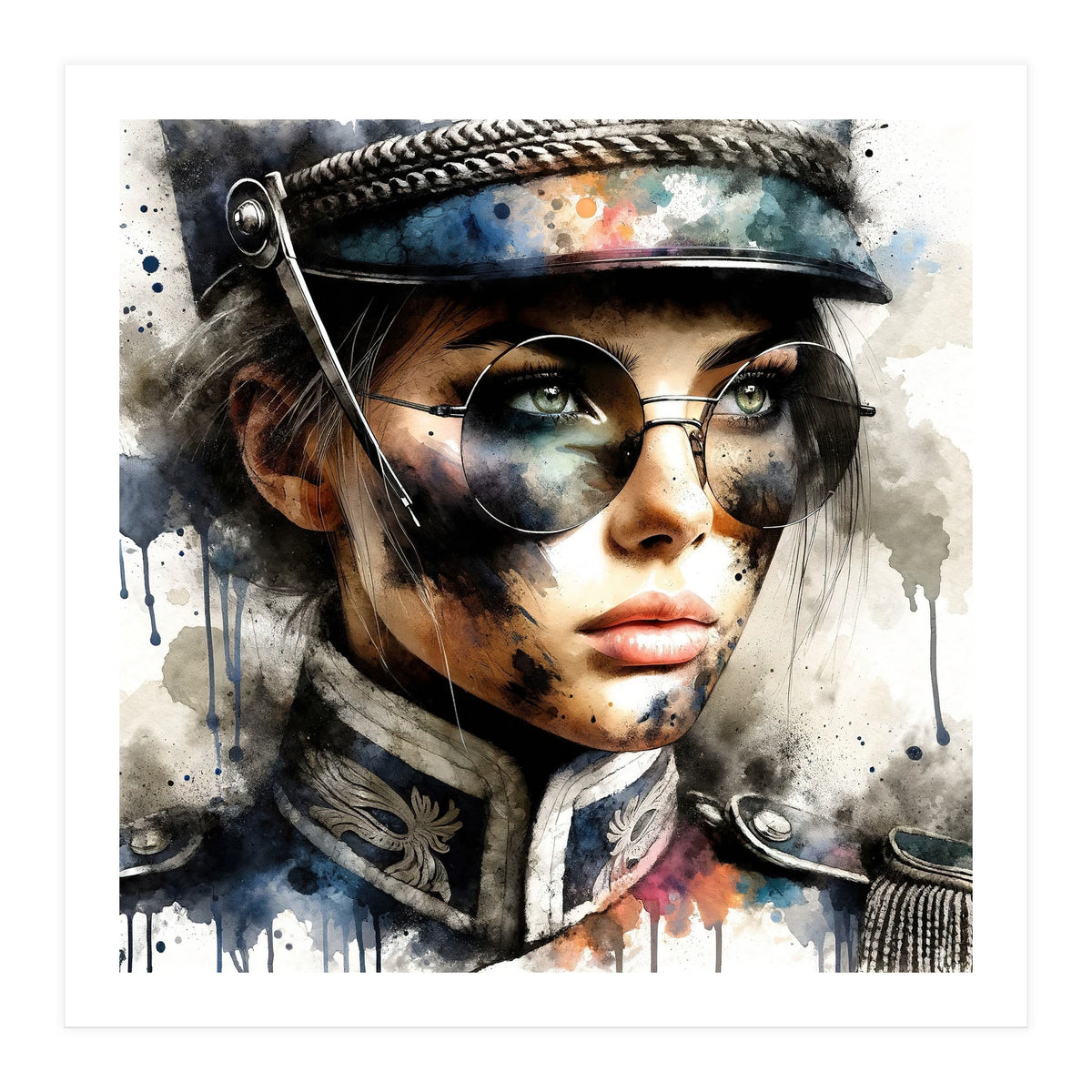 Watercolor Napoleonic Soldier Woman #5 (Print Only)